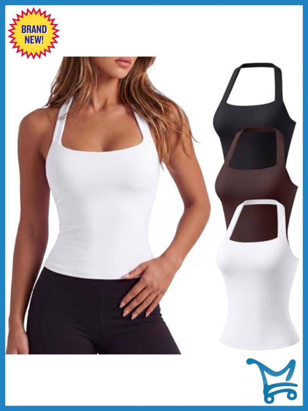 Halter Workout Tank Top Padded Sports Bra Backless Yoga Camisole
